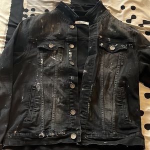 Black Embellish denim jean jacket